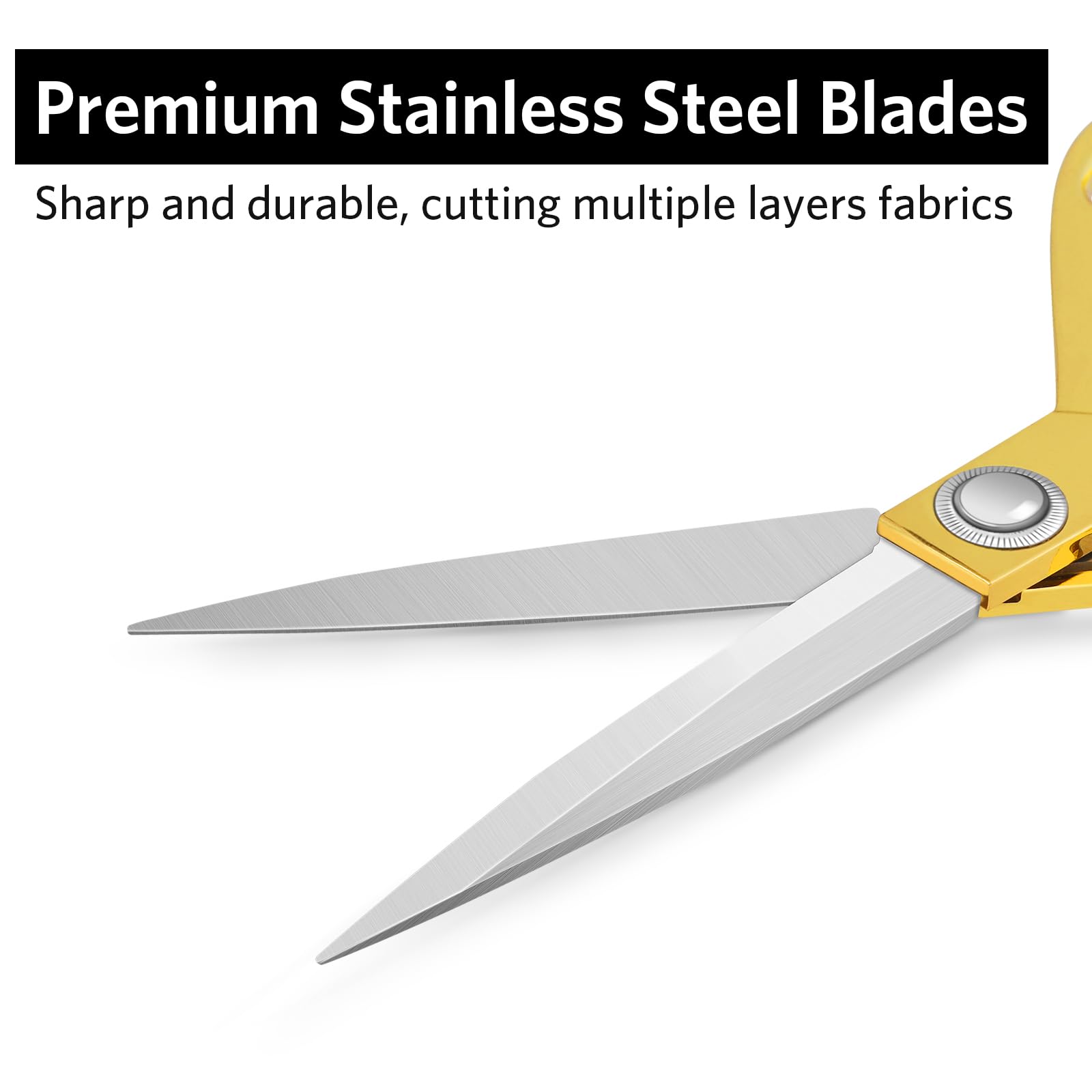 KUONIIY Heavy Duty Sewing Scissors 8 Inch – Professional Tailor Fabric Shears for Leather, Dressmaking & Crafts - 图片 3