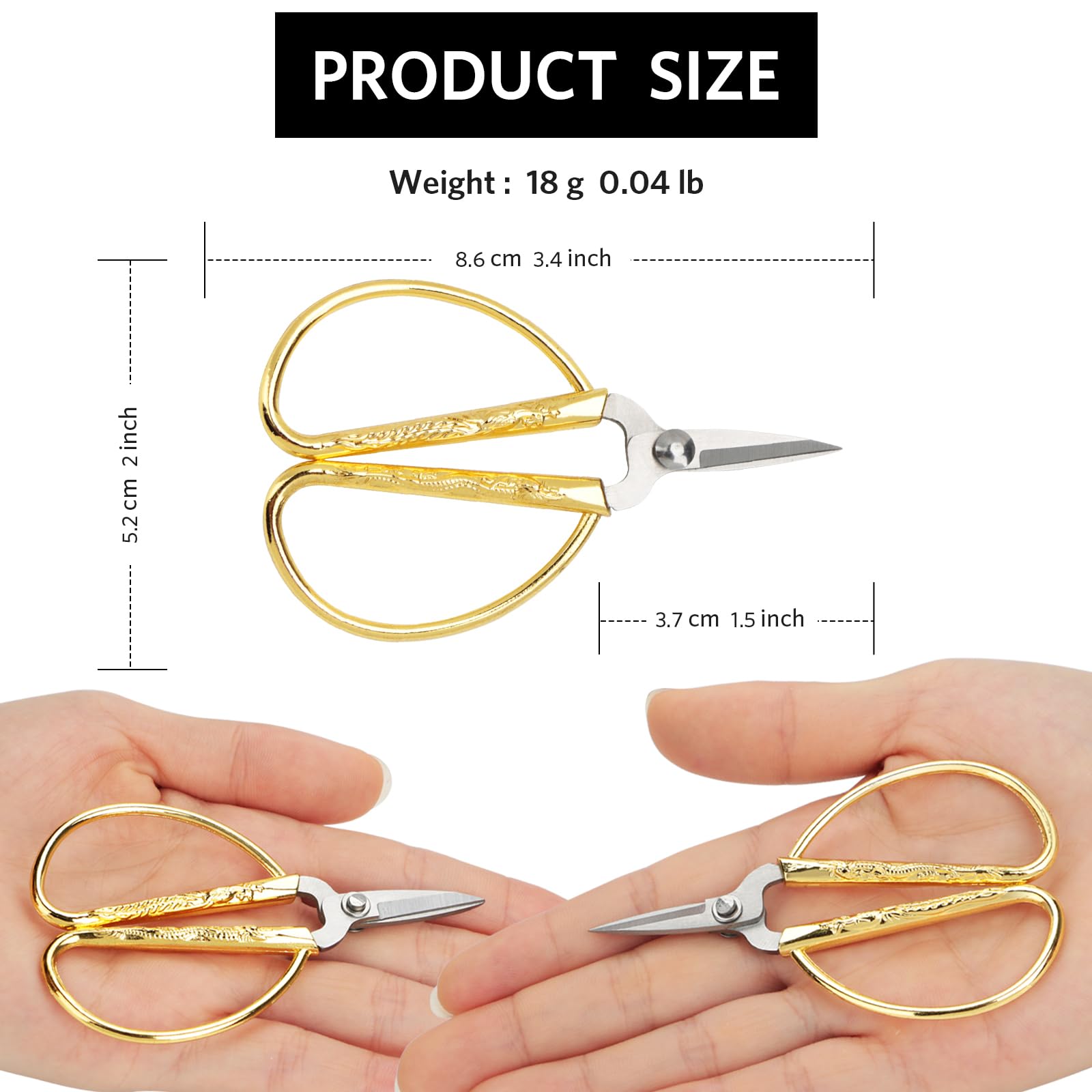 KUONIIY Premium Embroidery Scissors – Ultra Sharp Gold Craft Scissors for Sewing, Needlework & DIY - 图片 2