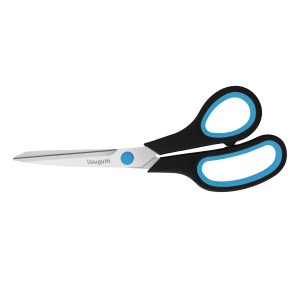 Scissors, Stainless Steel Paper Multi-Purpose Scissors with Soft Grip Handle, Blue Black, 7 Inch