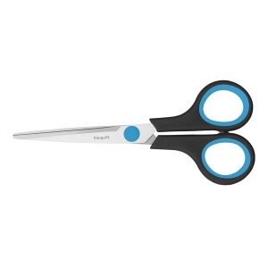 Scissors, Stainless Steel Paper, Multi-Purpose Scissors with Soft Grip Handle, Blue Black, 6 Inch