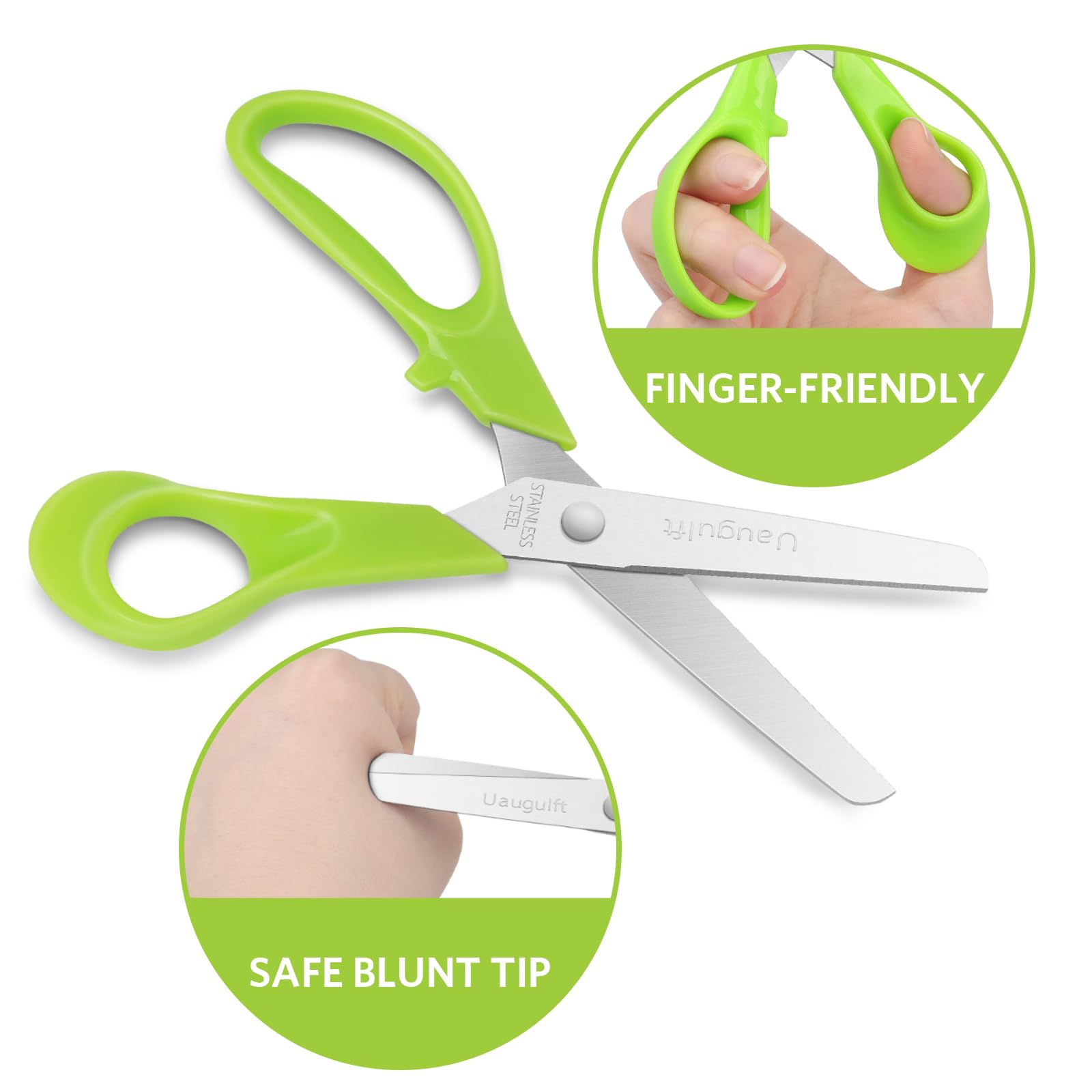 Kid Scissors, Safety Children Scissors with Stainless Steel Blunt Tip Blades and Ergonomic Handle, Great for School and Classrooms, Multiple Colors, 5 inch, 12 Pcs - 图片 2