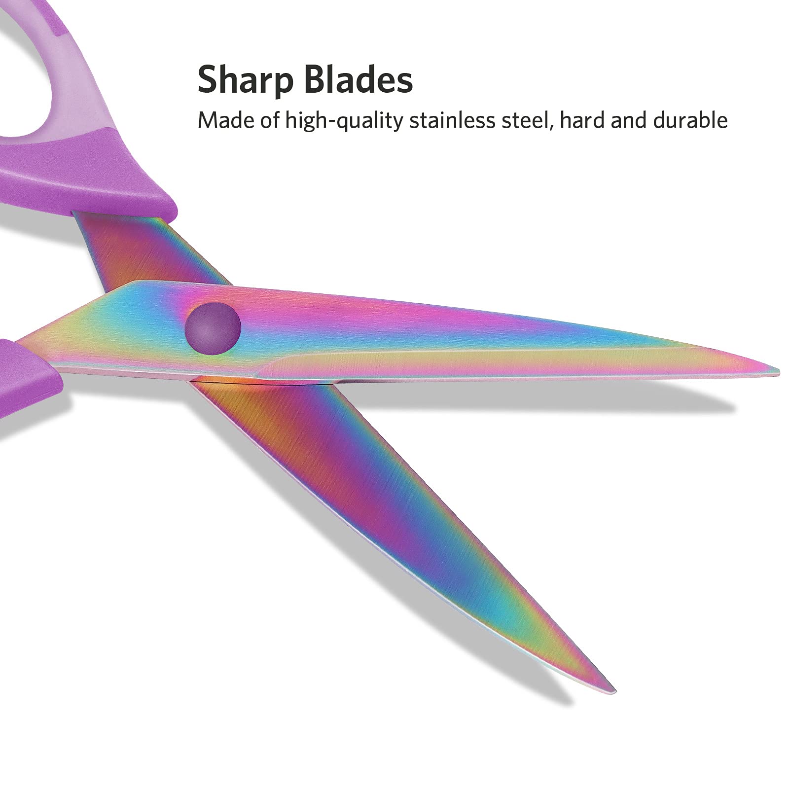 Multi-Purpose Scissors Set of 3, Titanium Blades, Soft Grip Handle, Purple - 图片 6